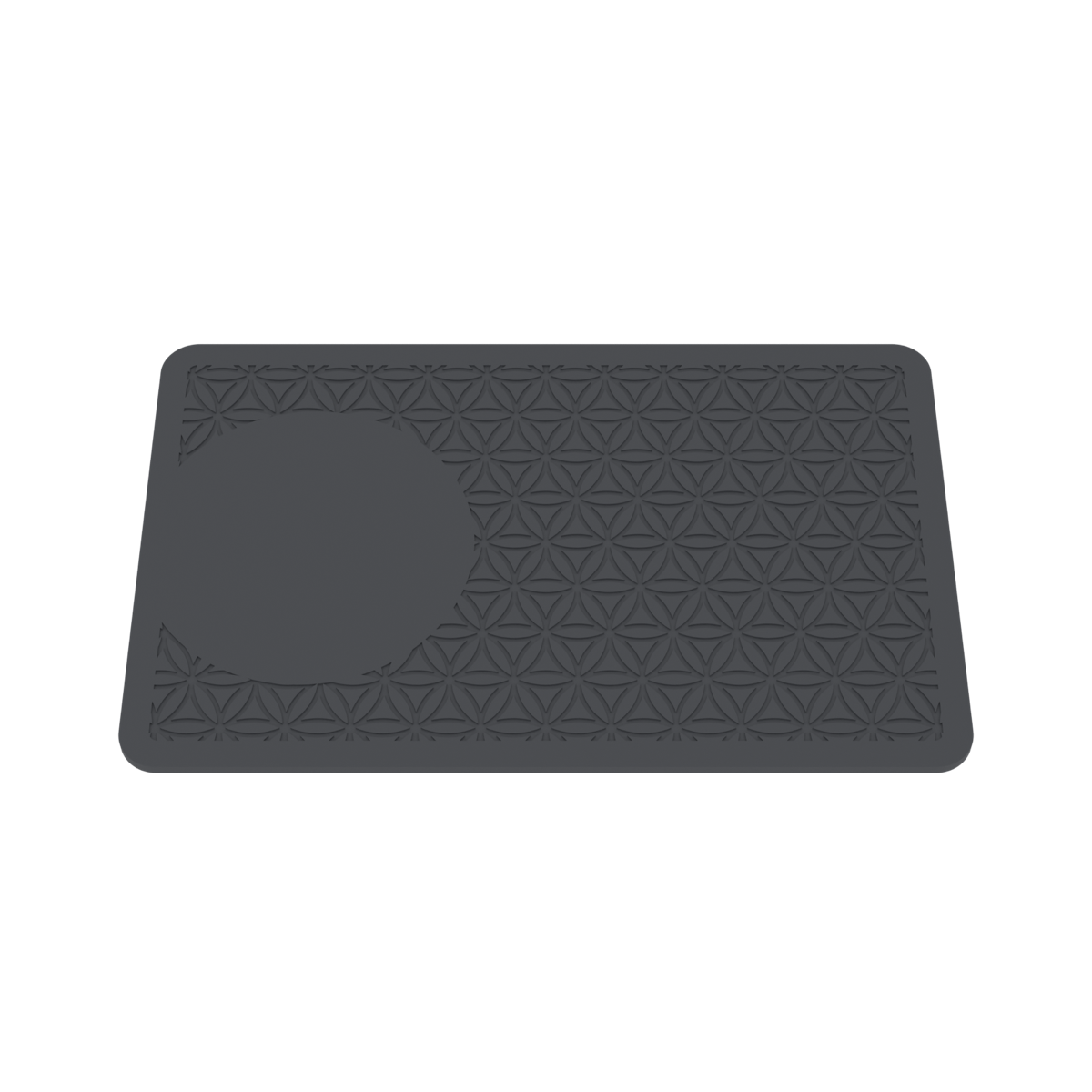 3D render of the NFC Business Card: a dark card with an embossed geometric pattern and a blank round panel